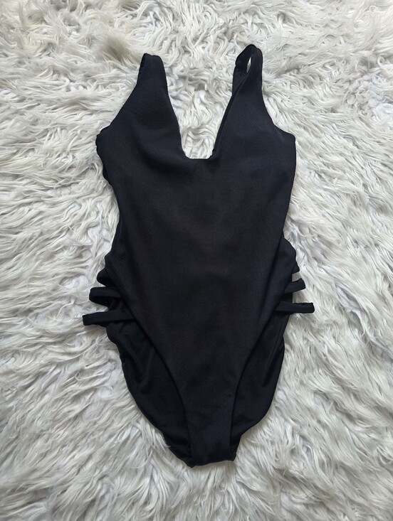 BECCA Other - BECCA Black One-Piece Swimsuit with Side Strap Detail